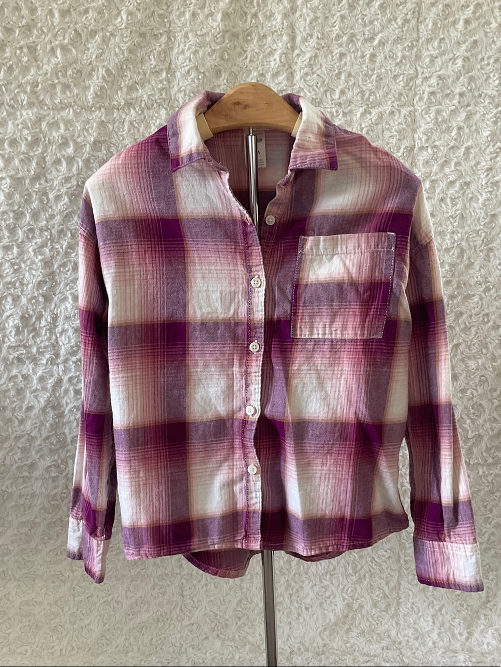 OshKosh B'gosh Purple, Pink and Cream Plaid Button-Down Shirt